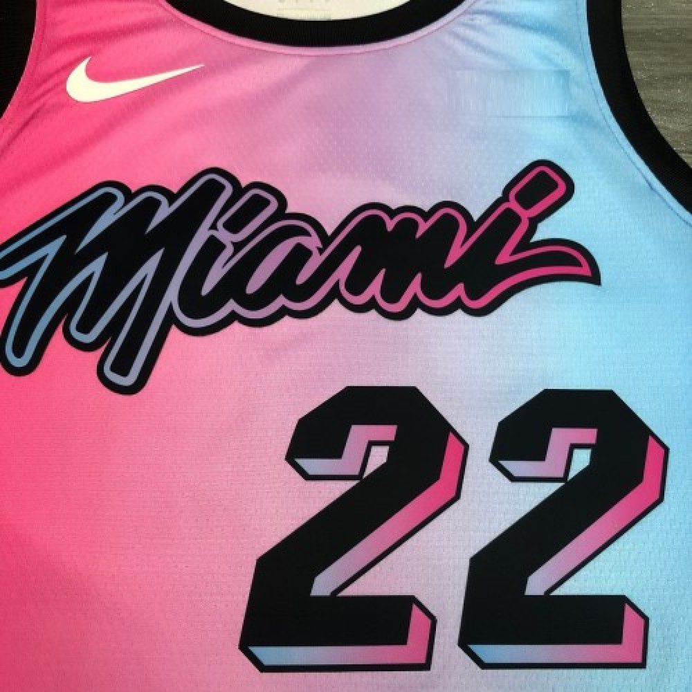 Men's Miami Heat Jimmy Butler #22 Blue&Pink 20/21 Swingman Jersey - City Edition-Pro Kit Vault | Brand New 26/27 Sports Jerseys